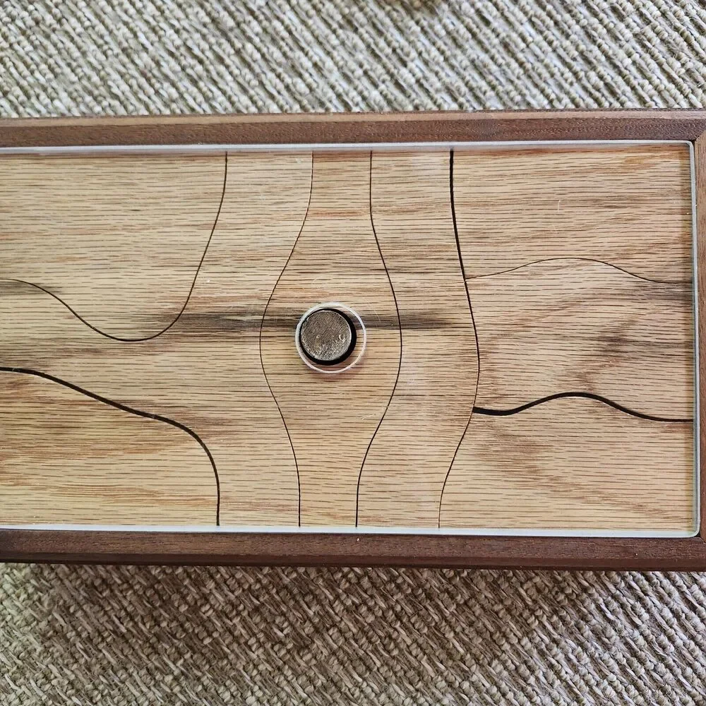 Wooden Puzzle Box, 3 Layer Pre-School Level, Walnut Red Oak Cottonwood, Handmade